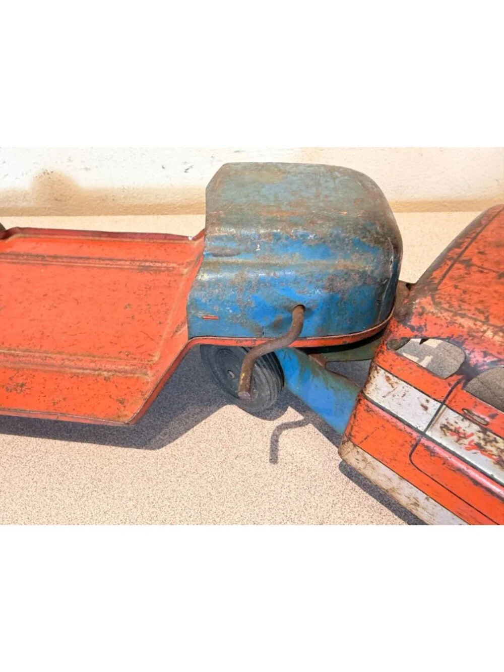 Vintage 1930-40’s Buddy L Wyandotte Express Press Steel Truck & trailer large!